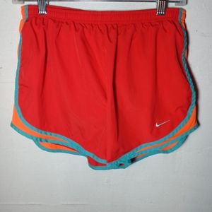 Nike Dri-Fit Redish Orange Blue RN 56323 Lightweight  Running Shorts Women Large
